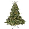 Hivvago 5ft Full-shape Christmas Tree With 350 Ul Lights Pe/pvc Mixed Branches In Green