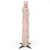 Hivvago 6ft Halloween Animated Standing Mummy With Led Red Glowing Eyes