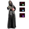 Hivvago 6ft Halloween Animatronics Standing Witch With Light Up Eyes And Magical Ball
