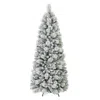 Hivvago 6ft Pre-lit Flocked Christmas Tree With Pine Needles & Warm Led Lights Snowy Indoor Decor In White