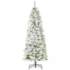 Hivvago 6ft Pre-lit Snow-flocked Slim Douglas Fir Artificial Christmas Tree With Realistic Branches In Neutral