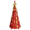 Hivvago 6ft Red Pop-up Christmas Tree With 150 Warm White Led Lights In Red