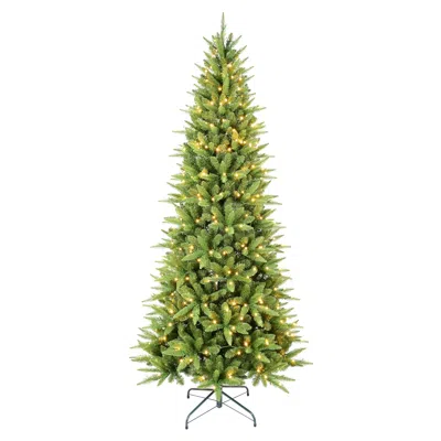 Hivvago 6ft Slim Christmas Tree With 300 Warm White Led Lights 850 Pe+pvc Tips In Green