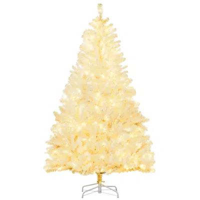 Hivvago 6ft Tall Prelit Artificial Christmas Tree Holiday Dãcor With 638 Branches In Yellow