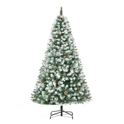 Hivvago 6ft Unlit Snow-dusted Full Fir Artificial Christmas Tree With Realistic Branches In Green