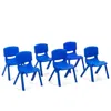 Hivvago 6-pack Kids Plastic Stackable Classroom Chairs-blue