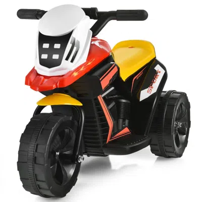 Hivvago 6v 3-wheel Electric Ride-on Toy Motorcycle Trike With Music And Horn In Yellow