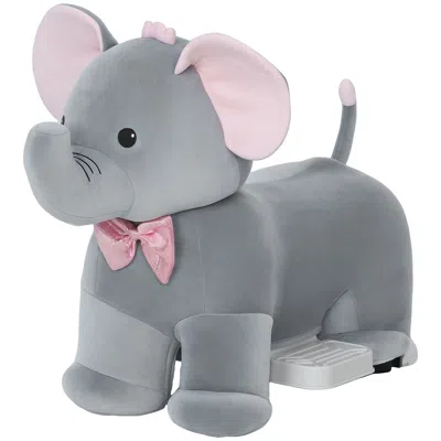 Hivvago 6v Kids Ride On Elephant Toy With Music, Foot Pedal And Soft Touch Design