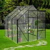 Hivvago 6x6ft Polycarbonate Walk-inhouse Garden For Backyard Planting - Black
