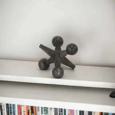 Hivvago 7" Black Metal Game Hand Painted Tabletop Sculpture