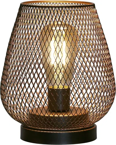 Hivvago 7" Black Metal Novelty Bedside Lamp With Black Cone Shade