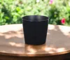 Hivvago 7" Black Recycled Plastic Indoor Outdoor Round Pot Planter In Black