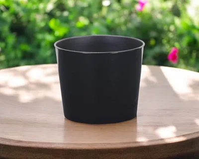 HIVVAGO 7" BLACK RECYCLED PLASTIC INDOOR OUTDOOR ROUND POT PLANTER