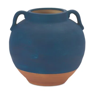 Hivvago 7" Blue Round Ceramic Urn