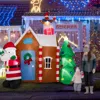 Hivvago 7 Feet Christmas Inflatable Ginger House