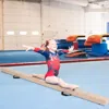 Hivvago 7 Feet Folding Portable Floor Balance Beam With Handles For Gymnasts-blue
