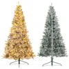 Hivvago 7 Feet Half Artificial Christmas Tree With 852 Pe & Pvc Branch Tips And 9 Modes-m In Gold