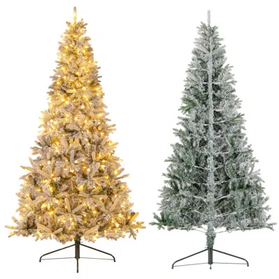 Hivvago 7 Feet Half Artificial Christmas Tree With 852 Pe & Pvc Branch Tips And 9 Modes-m In Gold