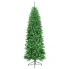 Hivvago 7 Feet Pvc Hinged Pre-lit Artificial Fir Pencil Christmas Tree With 150 Lights-7 Ft