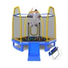 Hivvago 7 Feet Trampoline With Ladder And Slide For Indoor And Outdoor-blue In Multi
