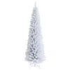 Hivvago 7 Feet Unlit Artificial Slim Christmas Pencil Tree With Metal Stand