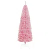 Hivvago 7 Ft Tall Unlit Slim Douglas Fir Artificial Christmas Tree With 818 Realistic Branch Tips In Pink