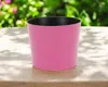 Hivvago 7" Hot Pink Recycled Plastic Indoor Outdoor Round Pot Planter In Pink