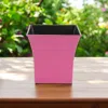 Hivvago 7" Hot Pink Recycled Plastic Indoor Outdoor Square Pot Planter In Pink
