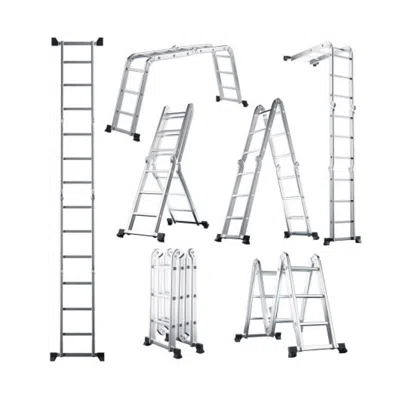 Hivvago 7-in-1 Folding Aluminum Ladder With Anti-skid Pedal