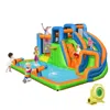 Hivvago 7-in-1 Inflatable Giant Water Park Bouncer With Dual Climbing Walls And 735w Blower
