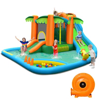 Hivvago 7-in-1 Inflatable Water Slide Park With 780w Blower In Multi
