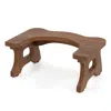 Hivvago 7 Inch Teak Wood Toilet Stool With Non-slip Foot Pads For Bathroom
