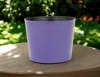 Hivvago 7" Navy Blue Recycled Plastic Indoor Outdoor Round Pot Planter In Purple