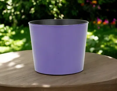 Hivvago 7" Navy Blue Recycled Plastic Indoor Outdoor Round Pot Planter In Purple