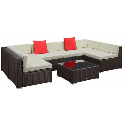 Hivvago 7 Piece Outdoor Patio Sofa Set With Cushions In Gray