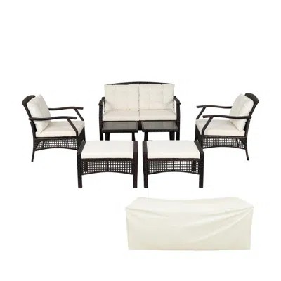 Hivvago 7 Pieces Outdoor Patio Furniture Set With Waterproof Cover In Multi