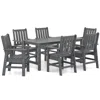 Hivvago 7 Pieces Patio Dining Set Outdoor Hdpe Weather Resistant Table And Chairs Set In Gray