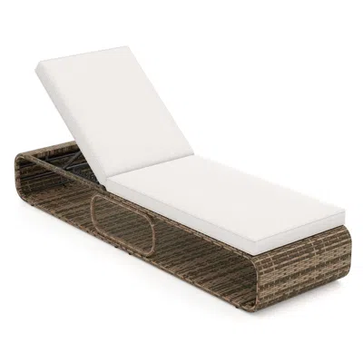 Hivvago 7-position Adjustable Pe Rattan Outdoor Chaise Lounge Chair