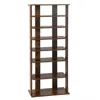 Hivvago 7-tier Dual Shoe Rack Free Standing Shelves Storage Shelves Concise In Brown
