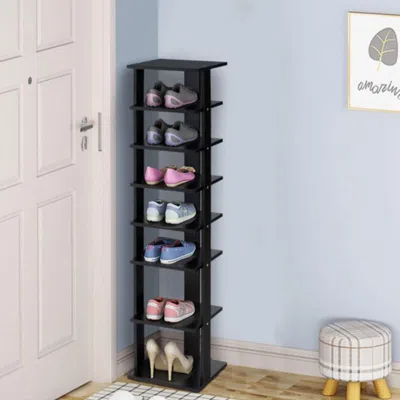 Hivvago 7-tier Shoe Rack Practical Free Standing Shelves Storage Shelves-black