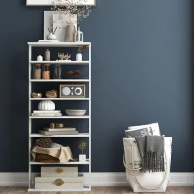 Hivvago 7 Tiers Vertical Shoe Rack For Front Door-white