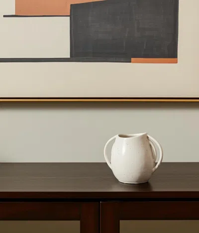 Hivvago 7" White Amphora Ceramic Table Vase