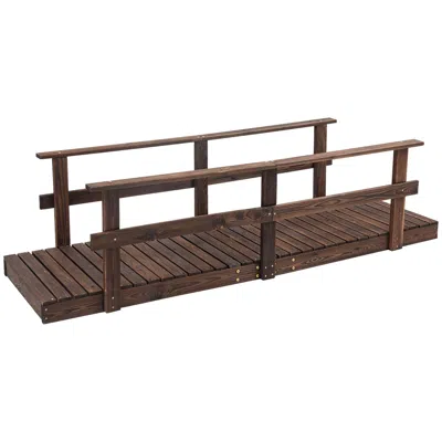 Hivvago 7' Wooden Garden Bridge For Backyard Ponds & Streams
