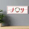 Hivvago 7" X 19" White And Red Christmas Joy Metal Wall Decor In White