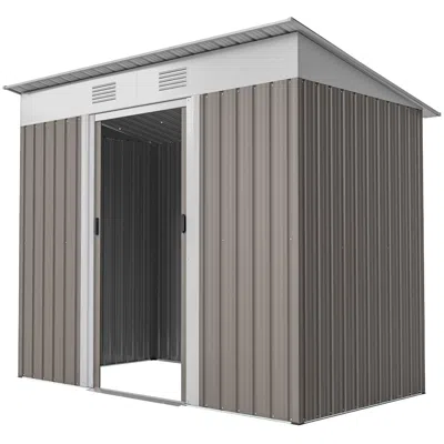 Hivvago 7' X 4' Steel Garden Shed With Locking Doors In Neutral