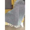 Hivvago 70" Geometric Handwoven Throw Blankets In Black In Gray