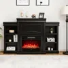 Hivvago 70 Inch Modern Fireplace Media Entertainment Center With Bookcase-black
