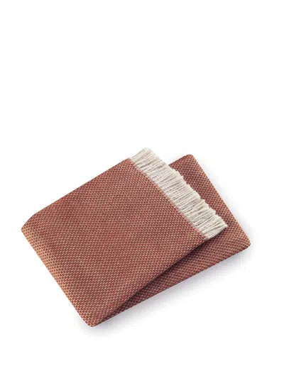 Hivvago 70" X 55" Terra Cotta Woven Cotton Plush Throw Blanket In Brown