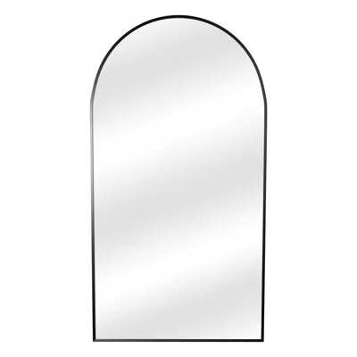 Hivvago 71" Black Arch Aluminum Framed Standing Mirror