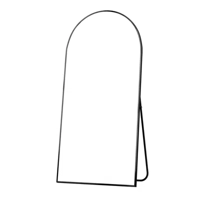 Hivvago 71" Black Arch Metal Framed Standing Mirror